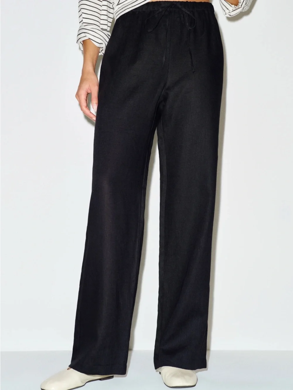 Reformation Olina Linen Straight Leg Pants